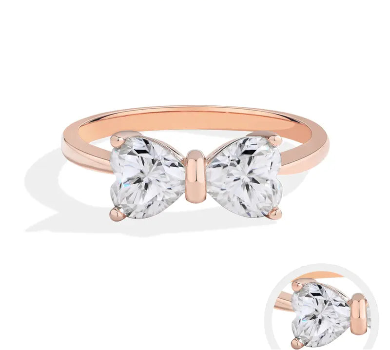 Crystal Bow Moissanite ring