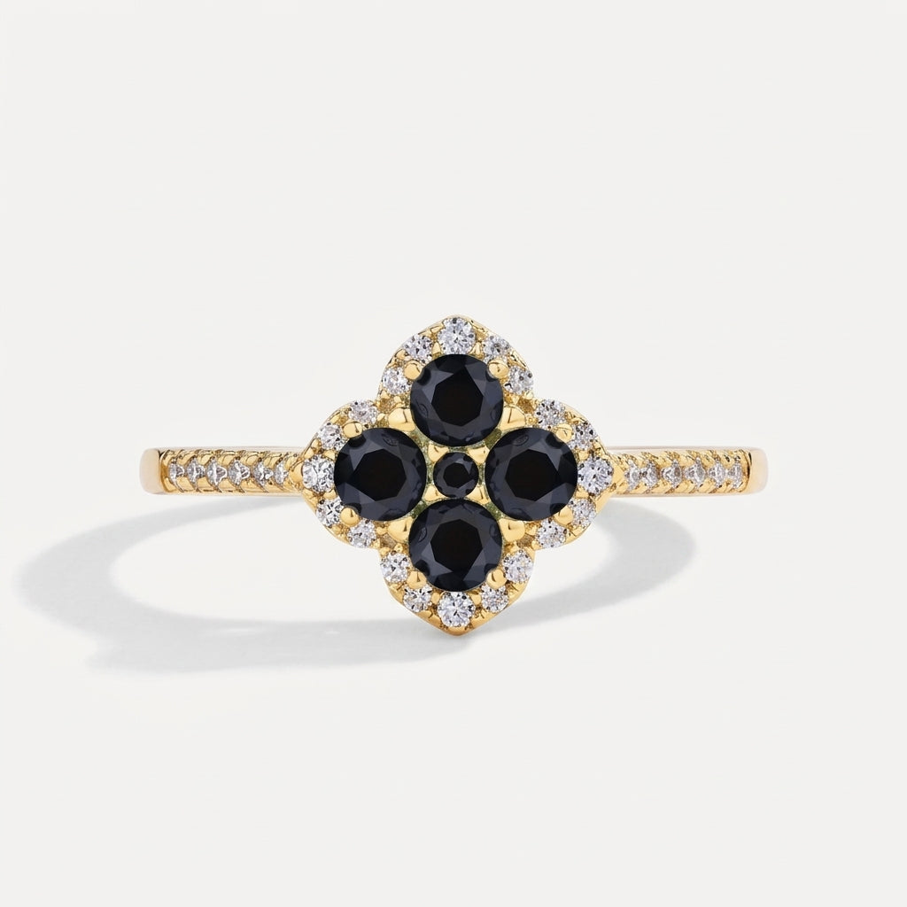 Clover Cut Moissanite ring