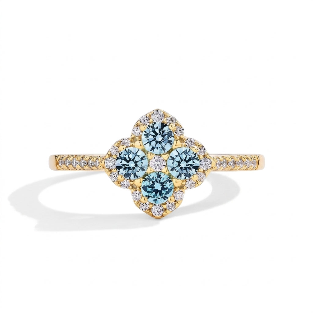 Clover Cut Moissanite ring
