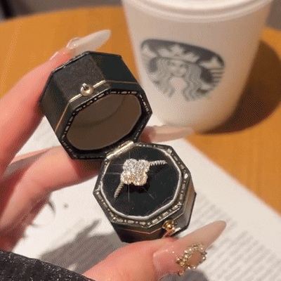 Clover Cut Moissanite ring