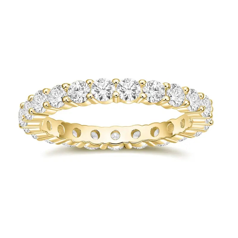 Round Cut Moissanite Band