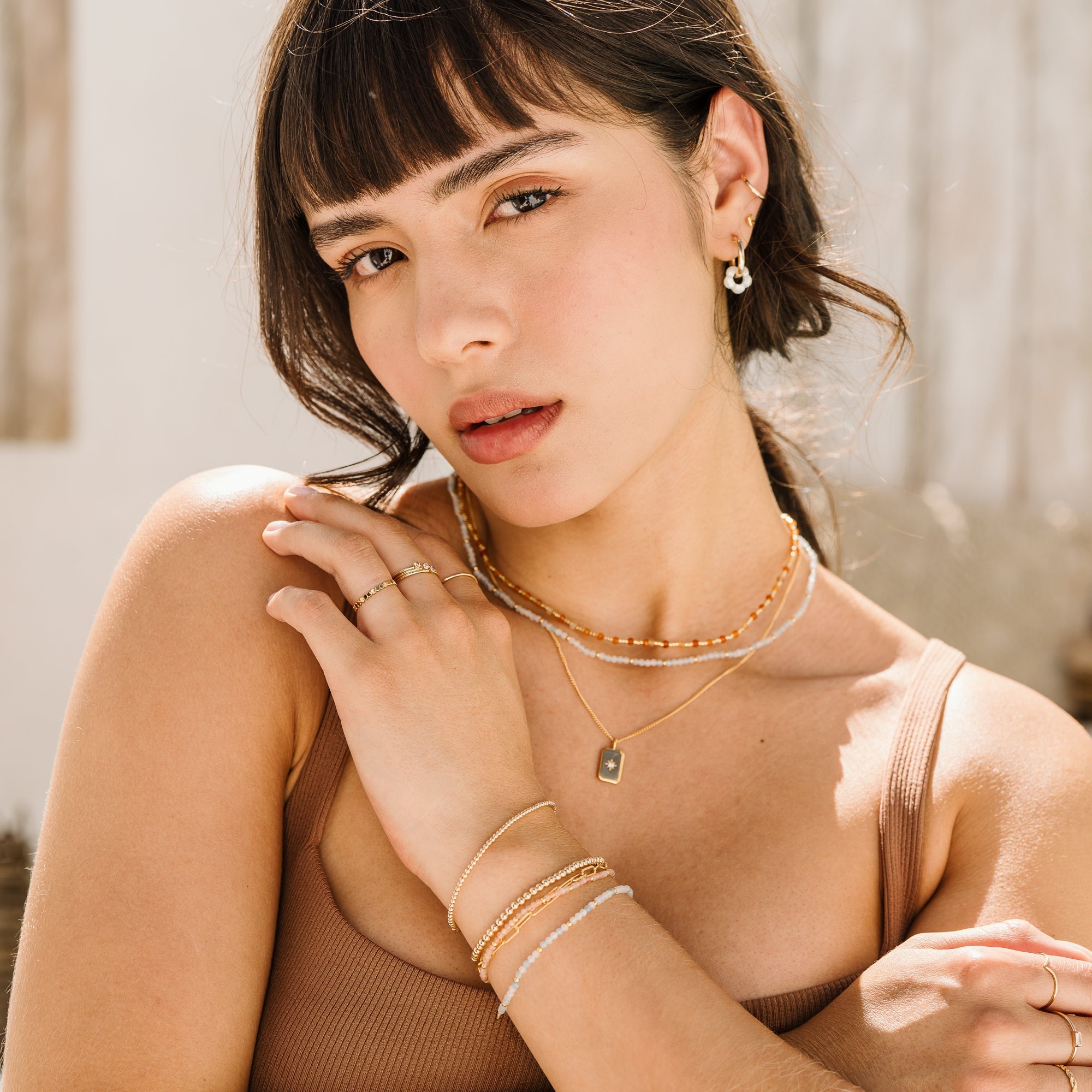 Rectangle Starburst Necklace | Simple & Dainty Jewelry