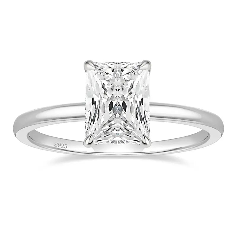 Radiant Cut Plain Moissanite Ring