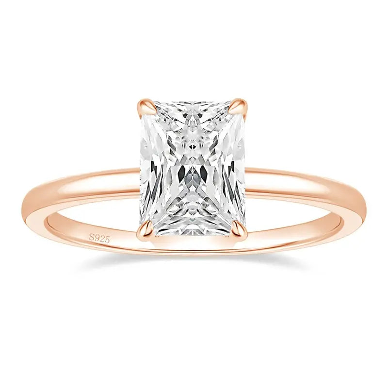 Radiant Cut Plain Moissanite Ring