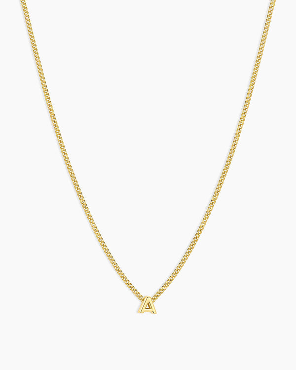 Wilder Mini Alphabet Necklace || option::18k Gold Plated, A