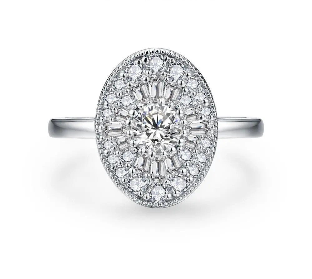Solitaire Pavé Moissanite ring