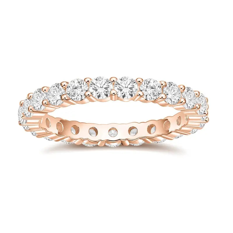 Round Cut Moissanite Band