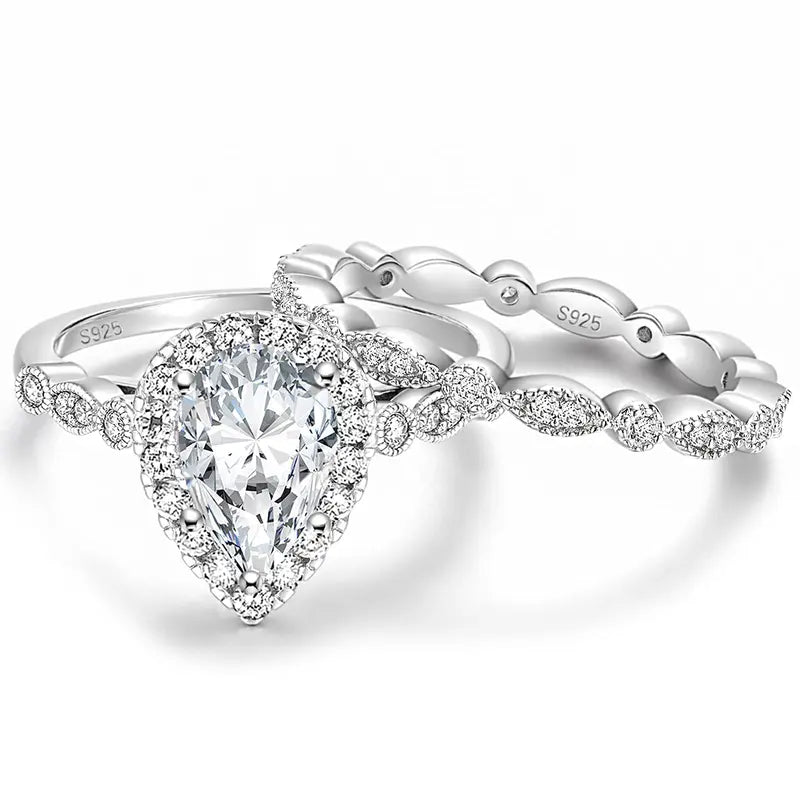 Teardrop Cut Moissanite Ring