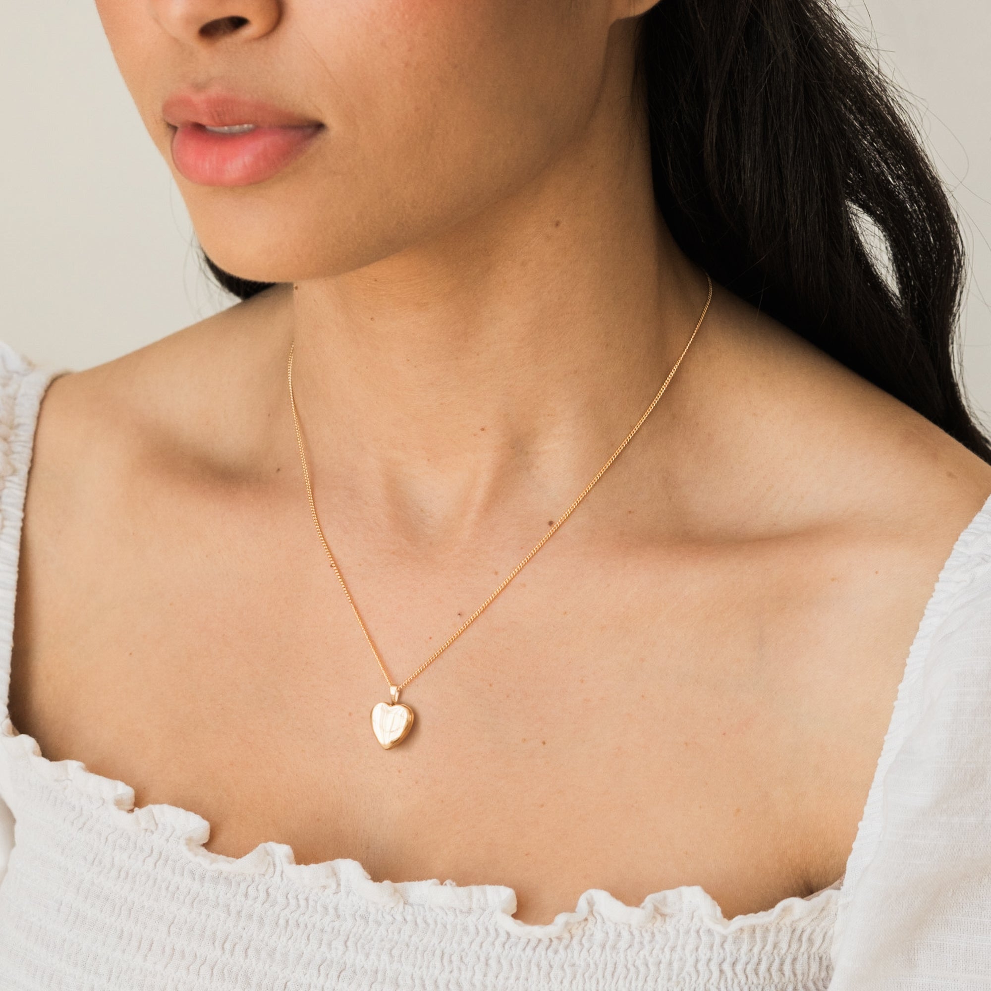 Gold Filled Sterling Silver Heart Locket Necklace | Simple & Dainty Jewelry