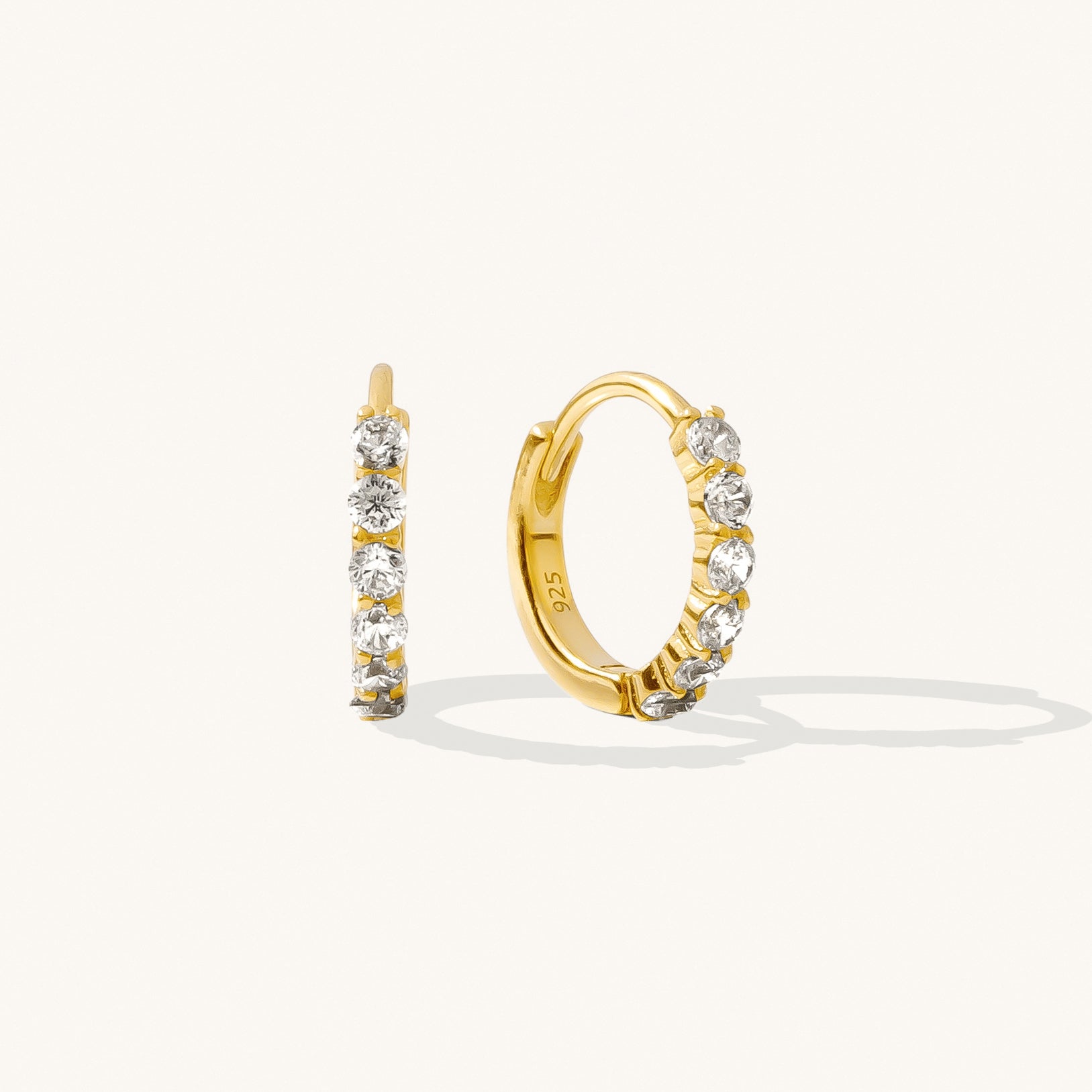 Classic CZ Huggie Hoop Earrings | Simple & Dainty Jewelry