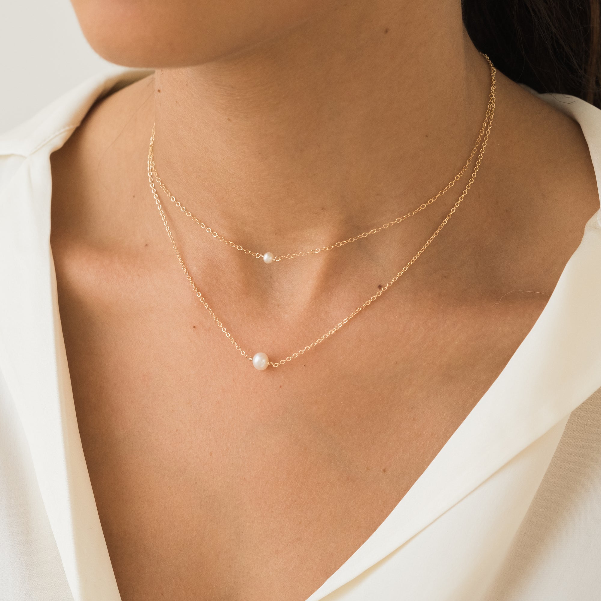Small Large Freshwater Pearl Necklace | Simple & Dainty Jewelry