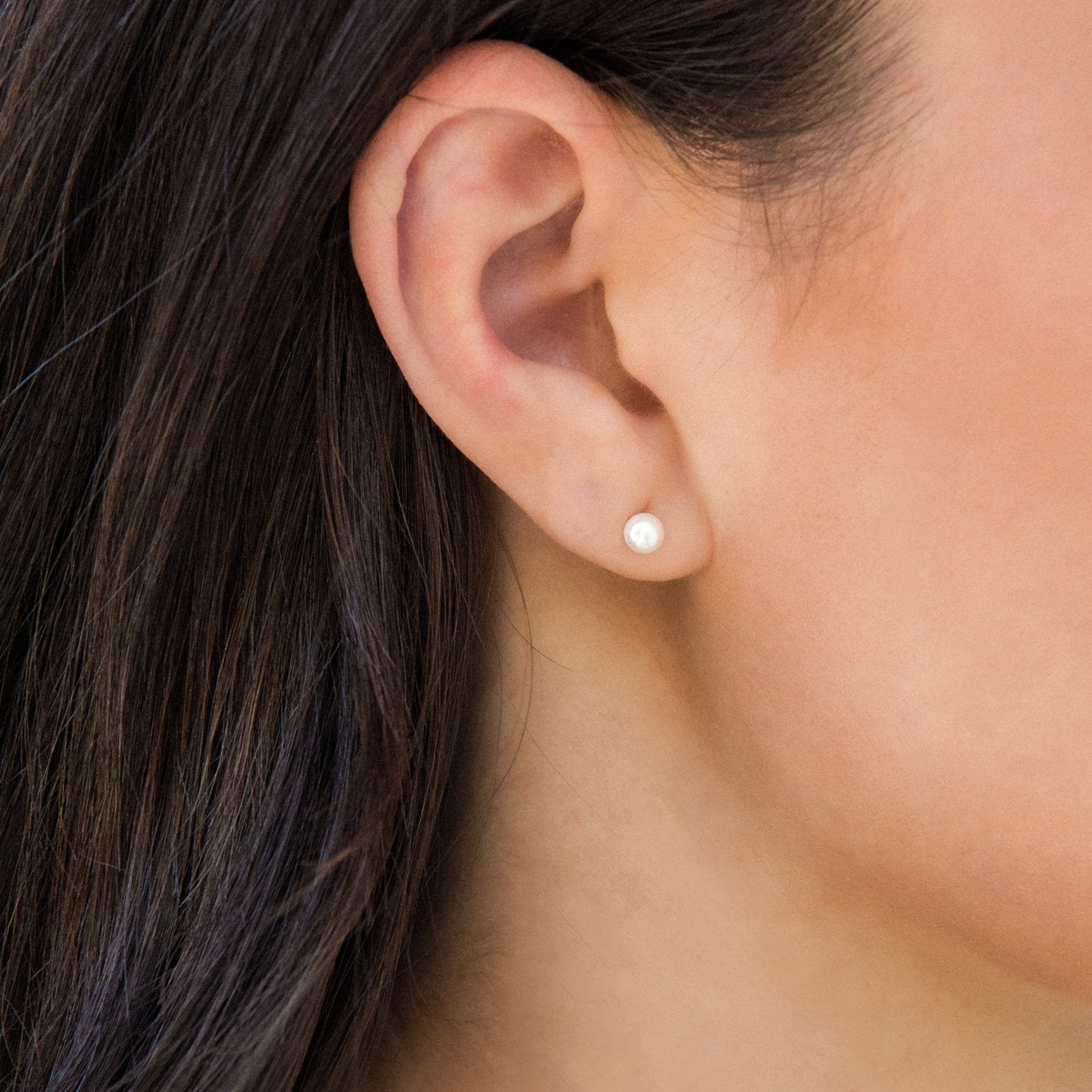 Pearl Stud Earrings by Simple & Dainty Jewelry