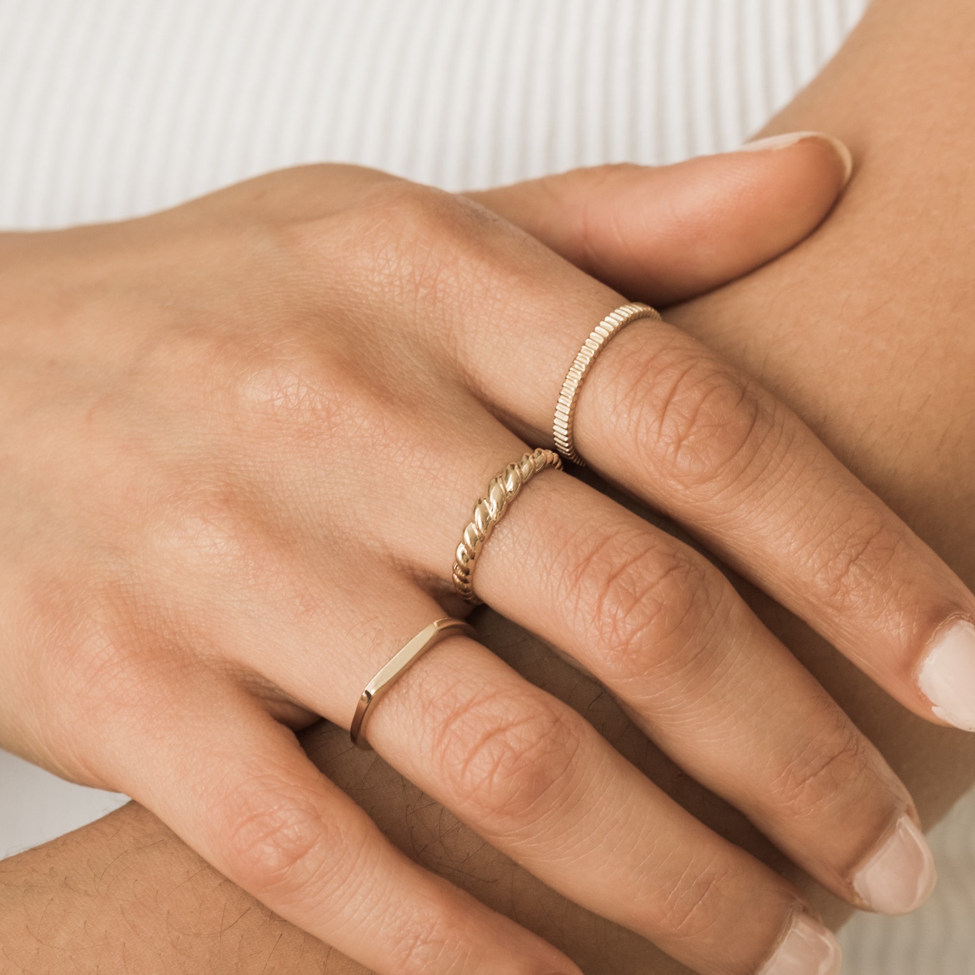 Ribbed Stacking Ring | Simple & Dainty Jewelry