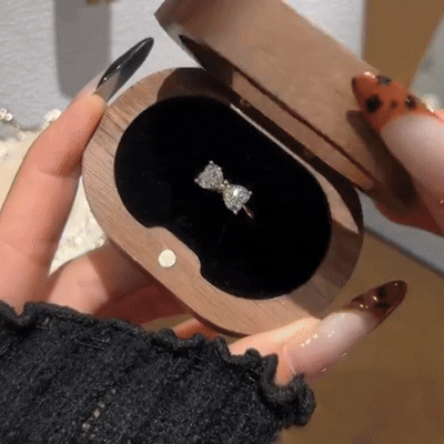 Crystal Bow Moissanite ring