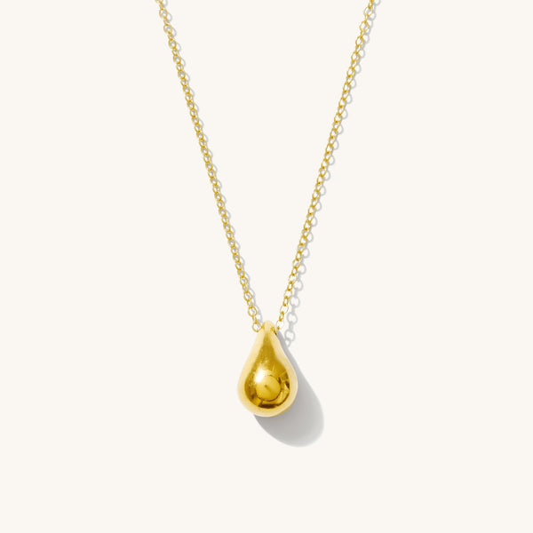 Large Teardrop Pendant Necklace on white background