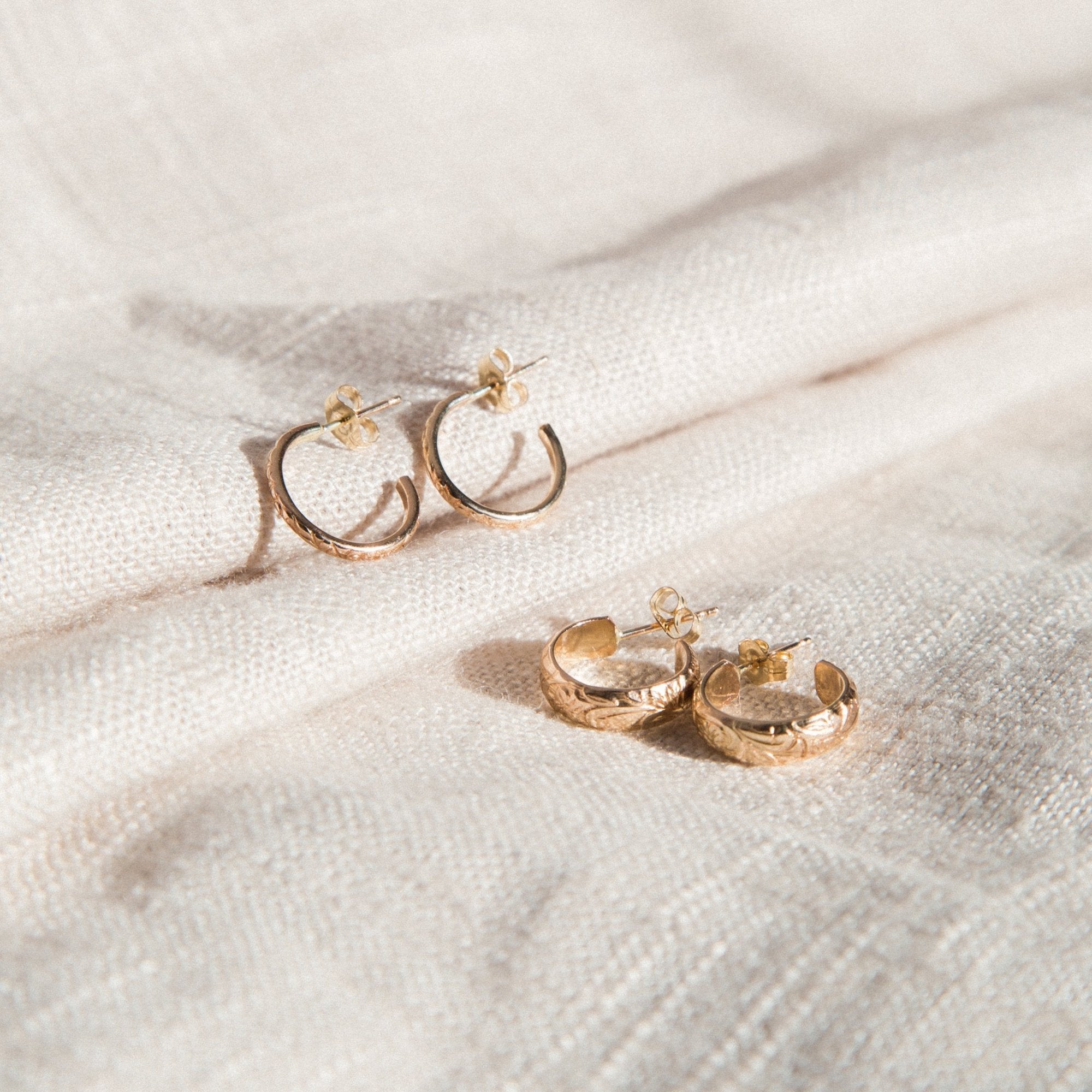 Thick Flower Hoop Earrings by Simple & Dainty Jewelry