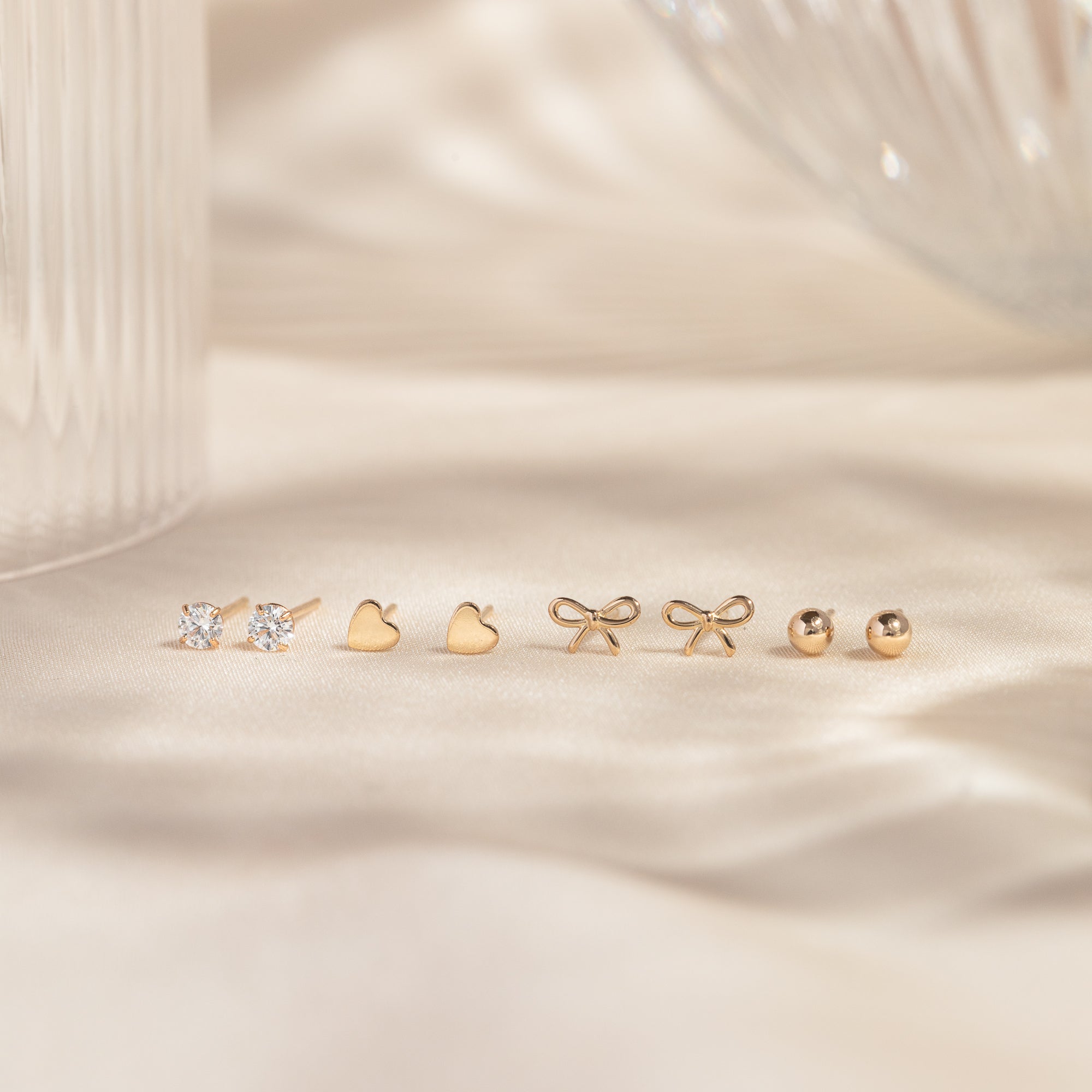 Tiny Ball Stud Earrings - 14k Solid Gold | Simple & Dainty Jewelry