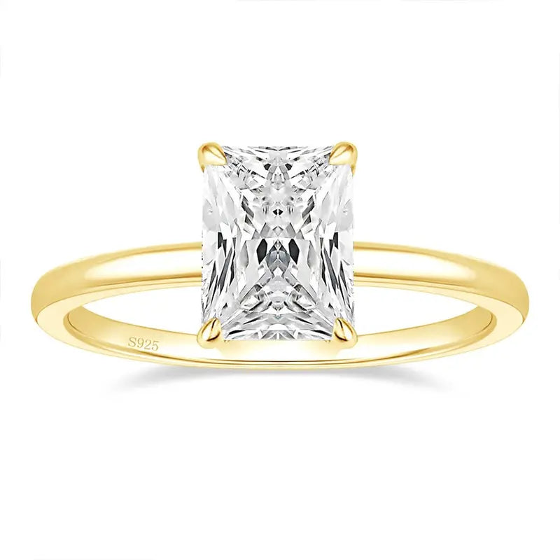 Radiant Cut Plain Moissanite Ring