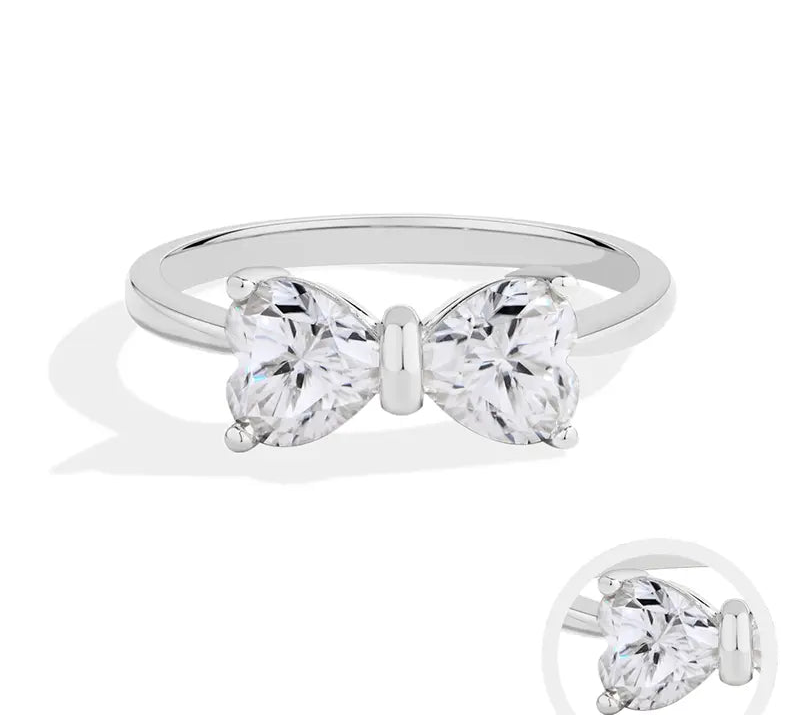Crystal Bow Moissanite ring