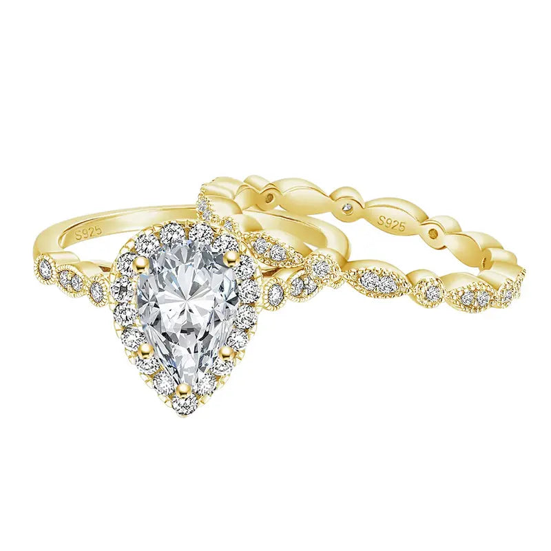 Teardrop Cut Moissanite Ring
