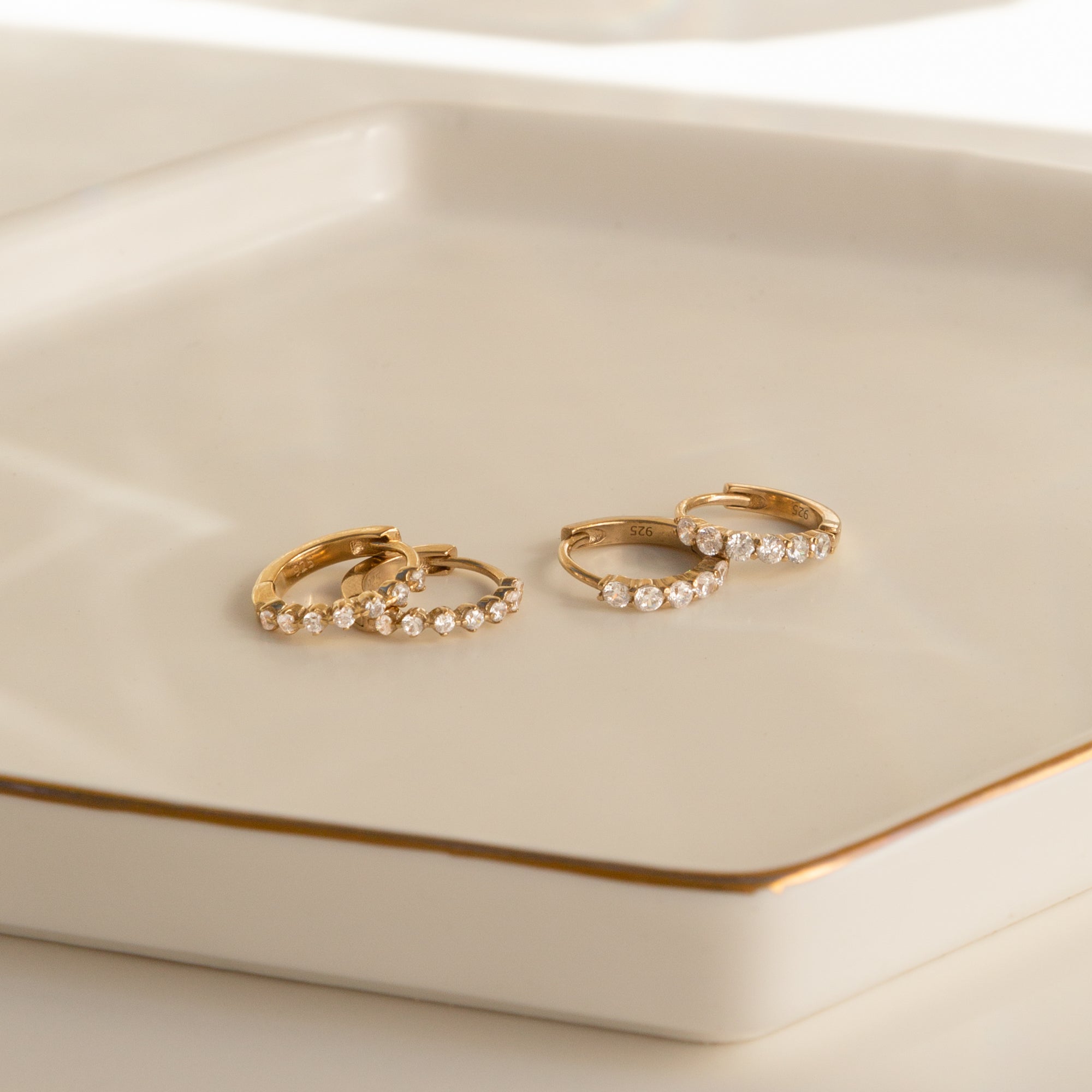 Classic CZ Huggie Hoop Earrings | Simple & Dainty Jewelry
