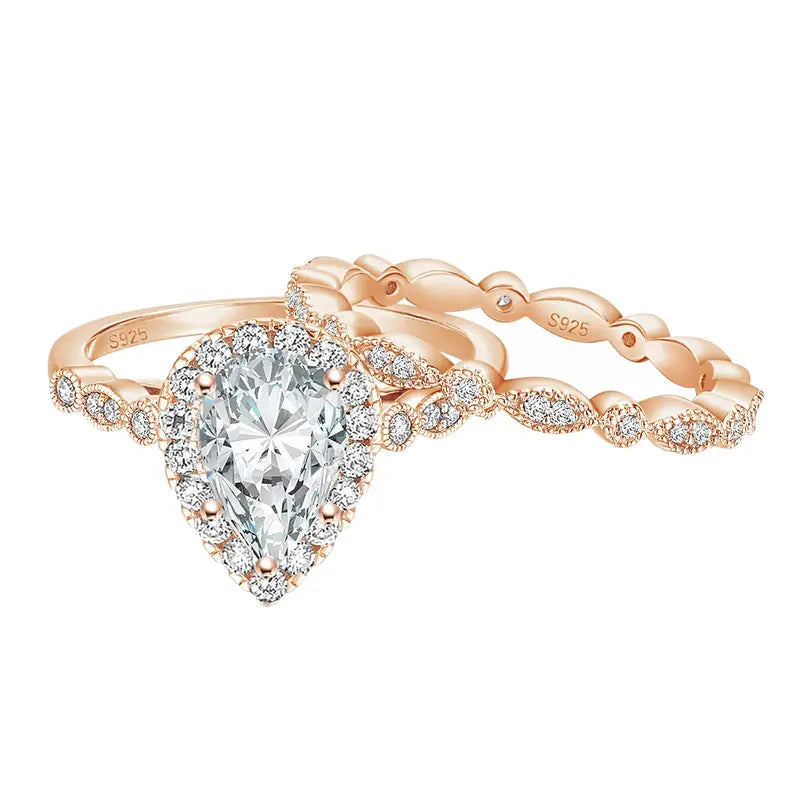 Teardrop Cut Moissanite Ring