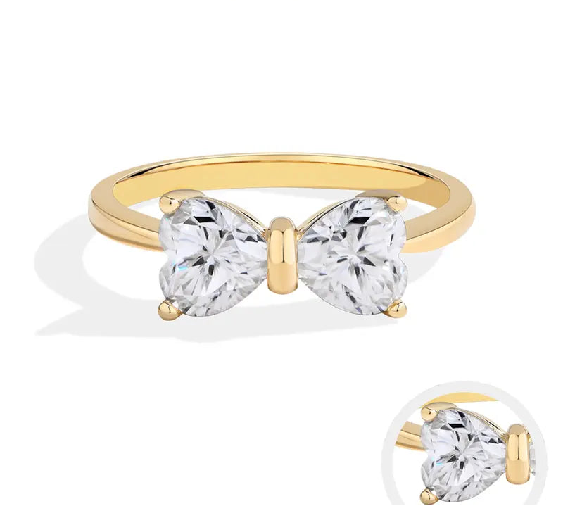 Crystal Bow Moissanite ring