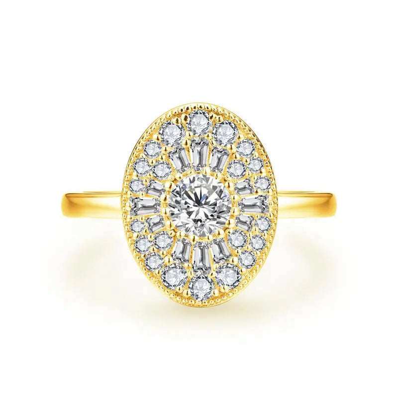 Solitaire Pavé Moissanite ring