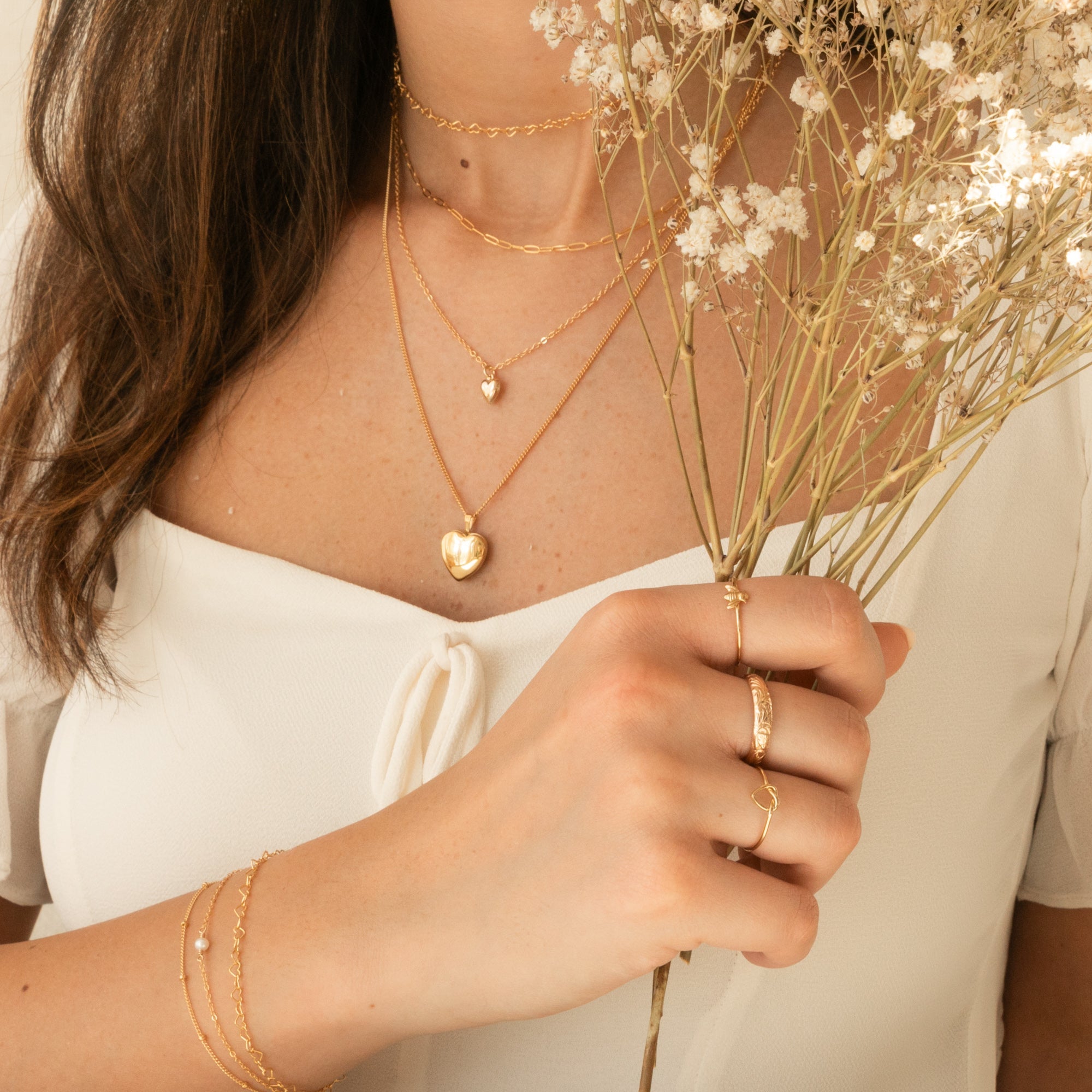 Gold Filled Sterling Silver Heart Locket Necklace | Simple & Dainty Jewelry