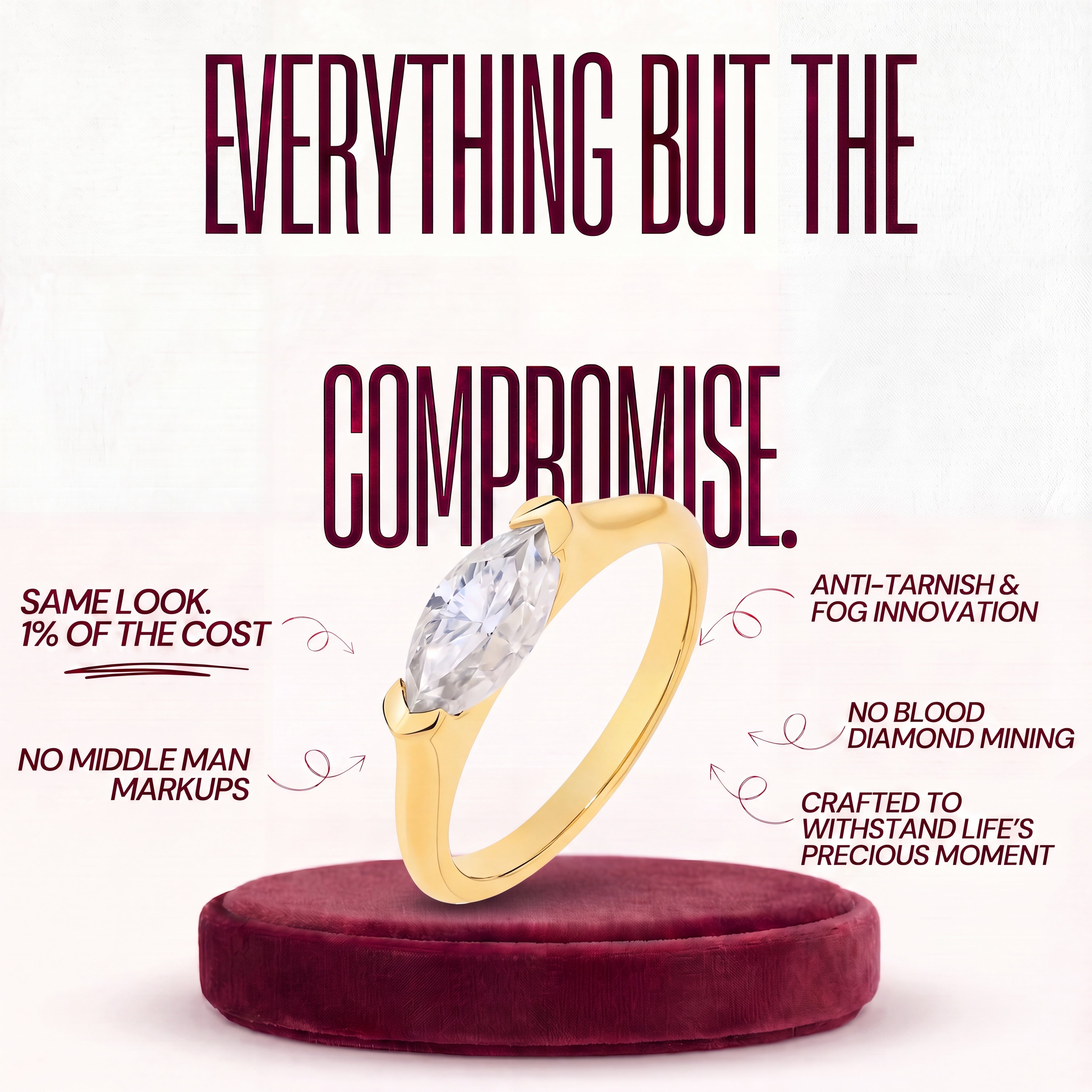 Laurel Noir Moissanite ring
