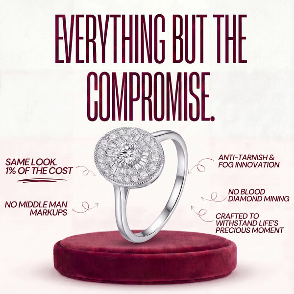 Solitaire Pavé Moissanite ring