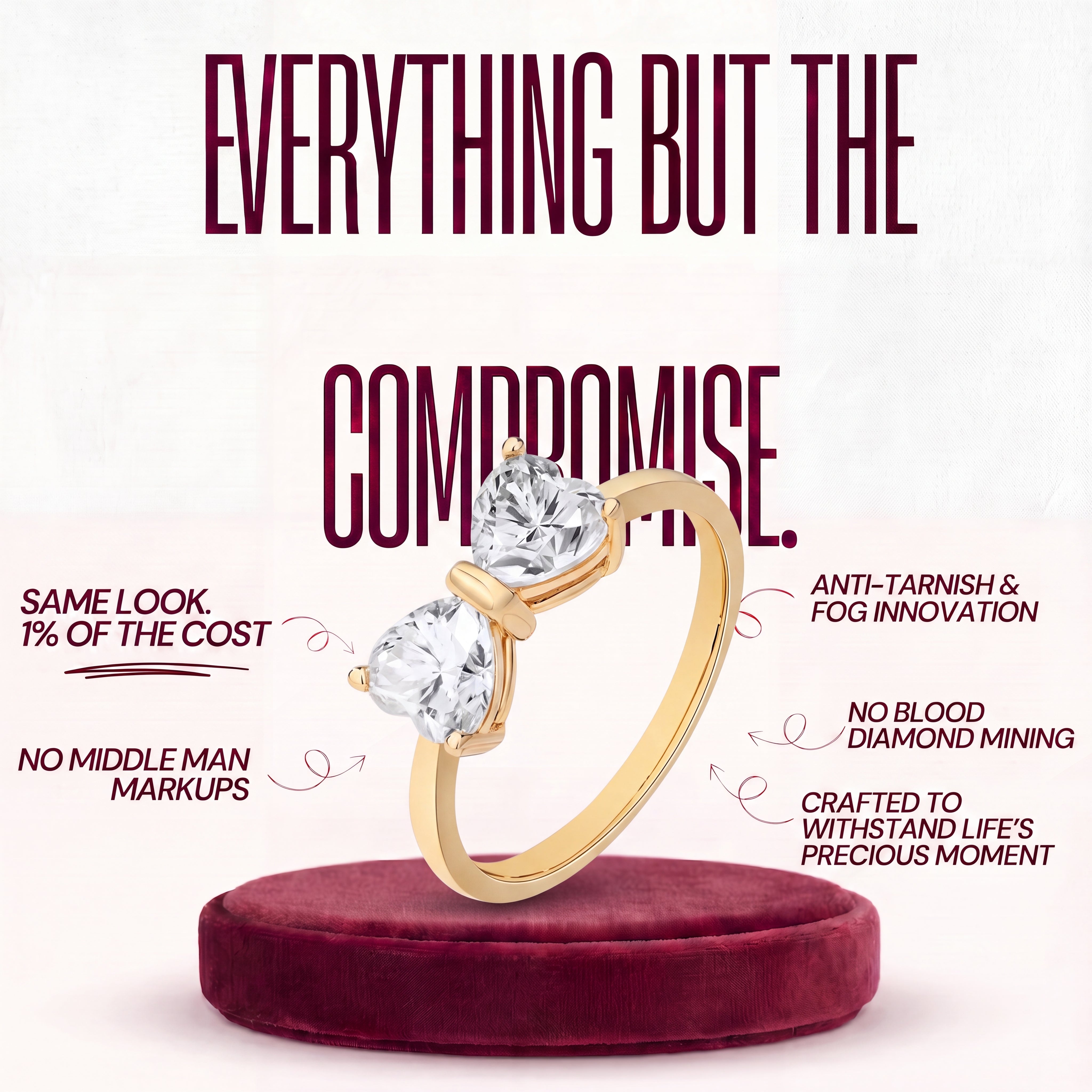 Crystal Bow Moissanite ring