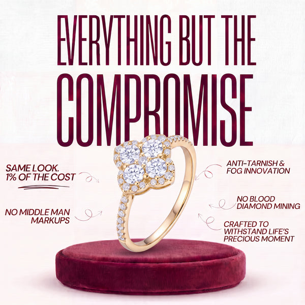 Clover Cut Moissanite ring