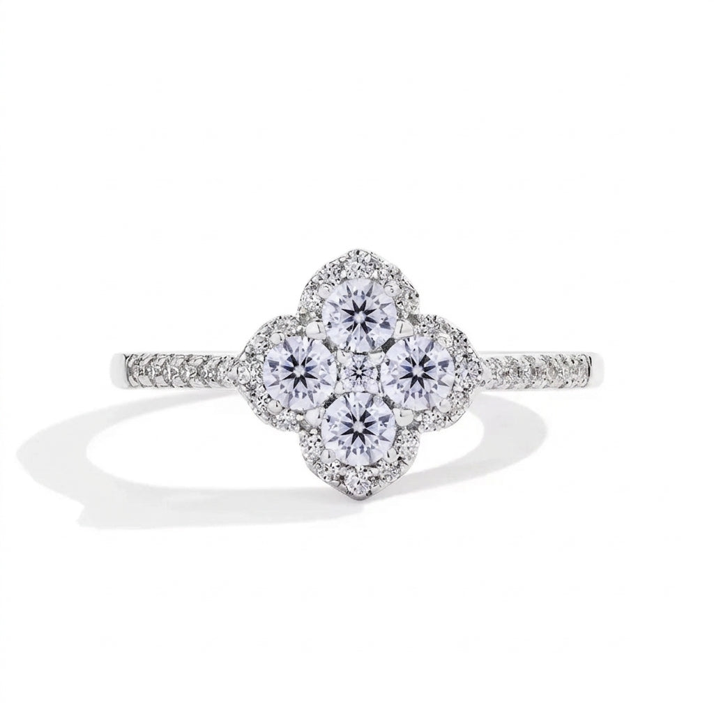 Clover Cut Moissanite ring