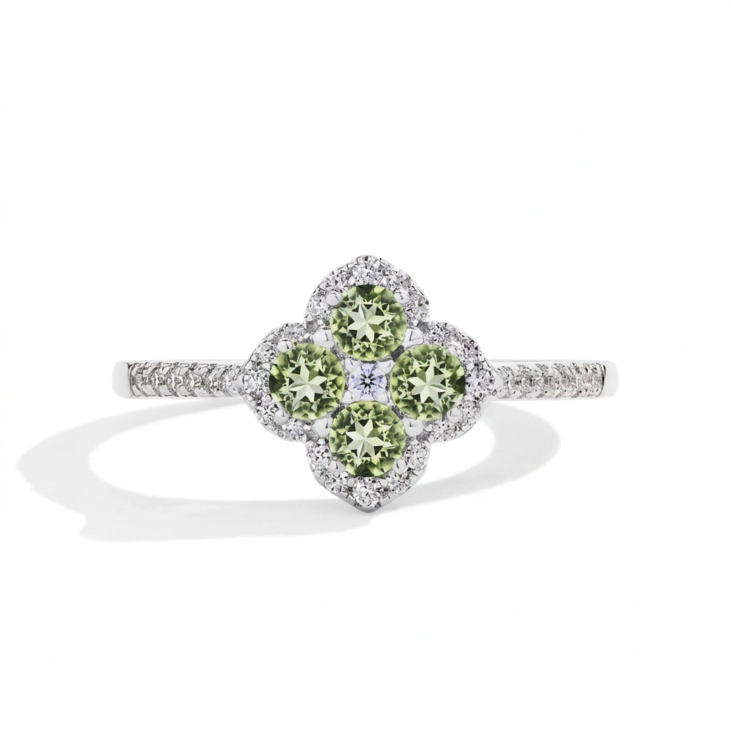 Clover Cut Moissanite ring