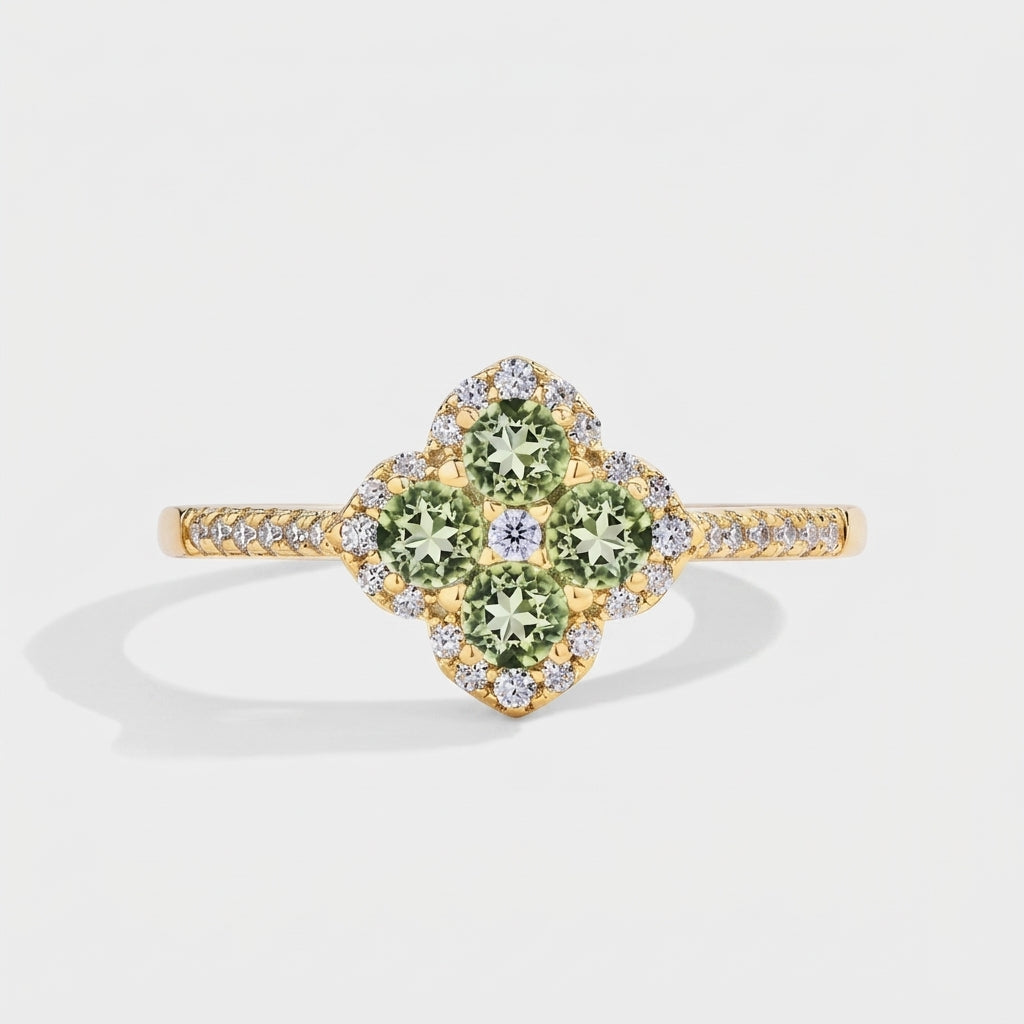 Clover Cut Moissanite ring