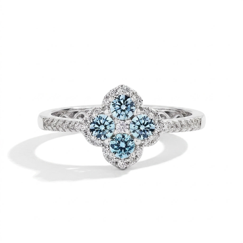 Clover Cut Moissanite ring